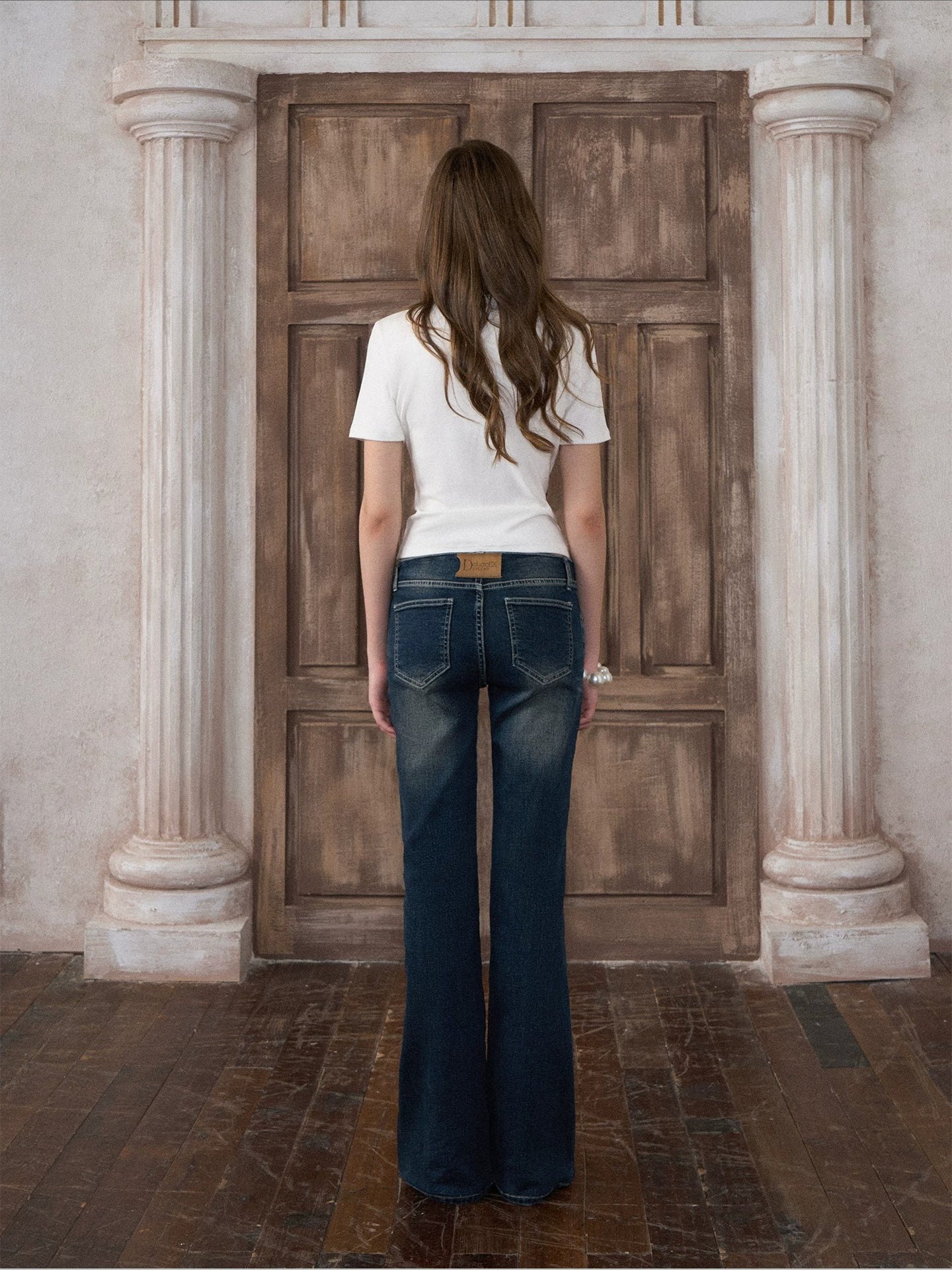 Rivet Low-Rise Flare Jeans