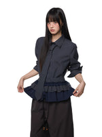 Plaid Tie Blouse