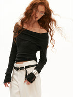 Soft Draped Off Shoulder Fitted Top