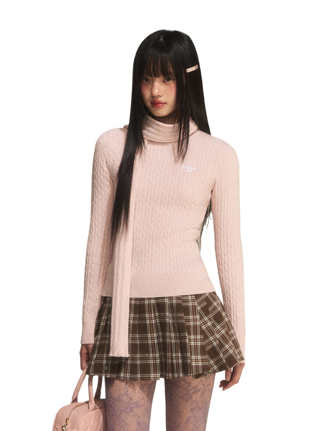 Pink Knit Pullover Sweater