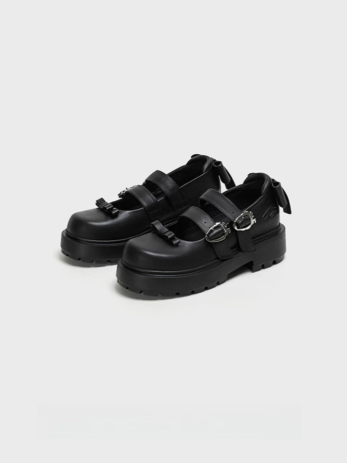 Black Bow Mary Jane Shoes