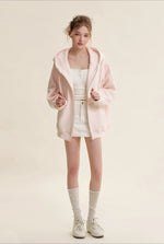 Pink & Blue Organic Fleece Hoodie