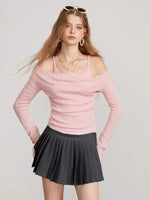 Layered Cowl Neck Knit Sweater