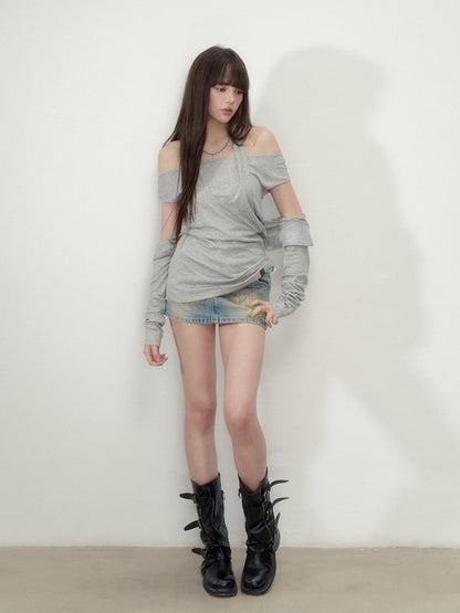 Layered Short Sleeve Pullover Top