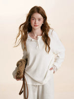 Lace Hooded Long-Sleeve T-Shirt