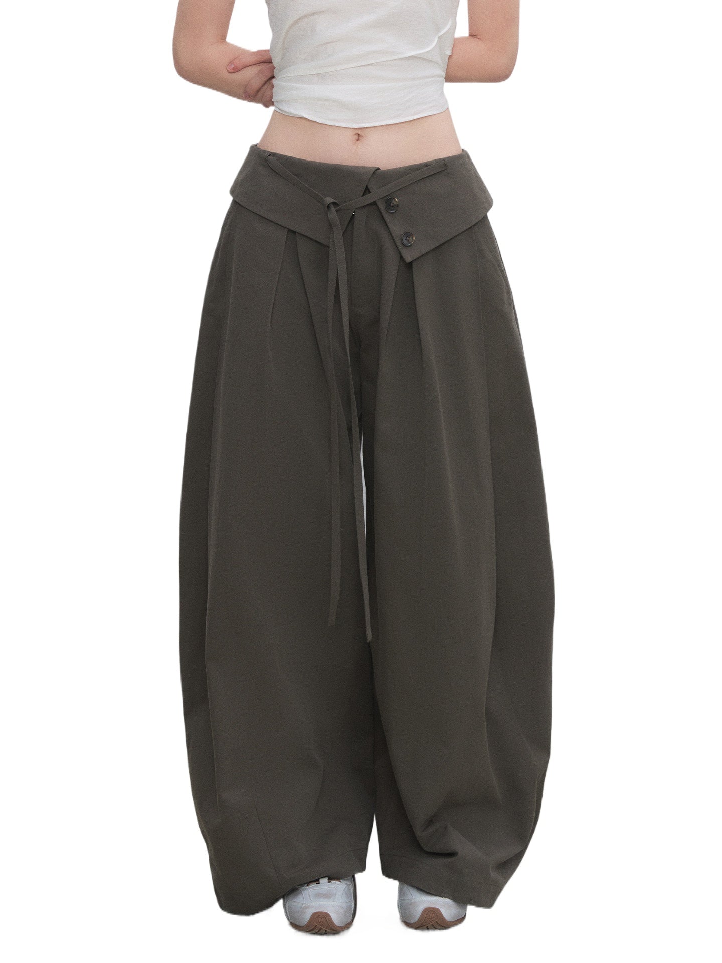Lyocell Cotton Wide-Leg Casual Pants