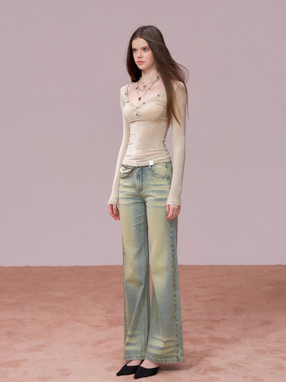 Button Detail Crewneck Top