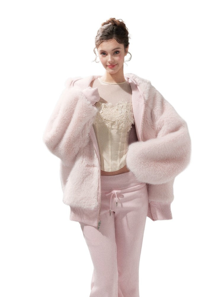 Reversible Hooded Sweatshirt &amp; Fleece Pants Set