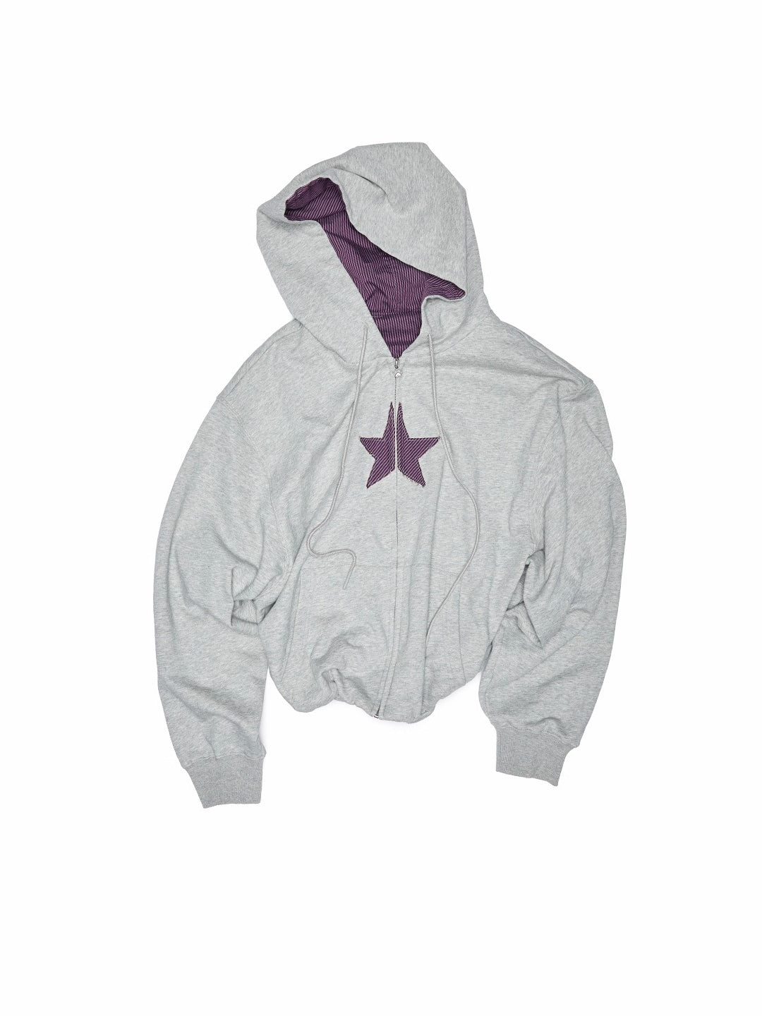 Oversized Star Panel Balloon Hem Hoodie