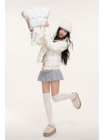Faux Fur Knit Sleeve Down Jacket