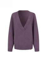 V-Neck Ribbed Knit Sweater