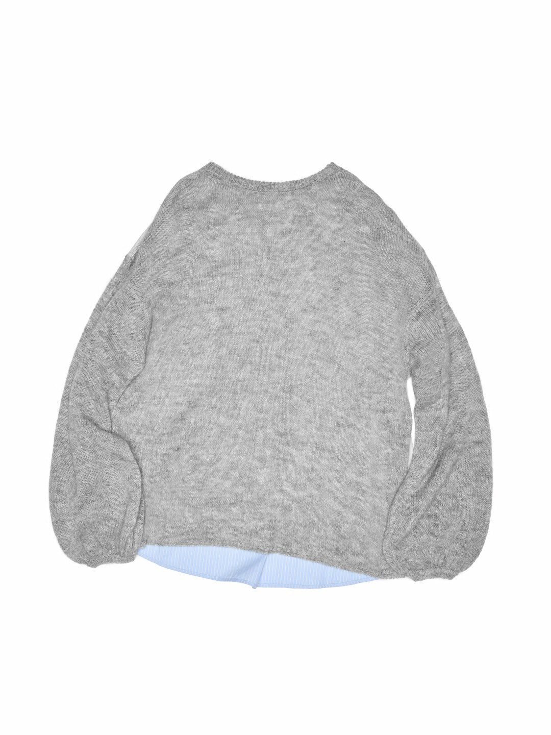 Oversized Mohair Shirt-Panel Knit Sweater