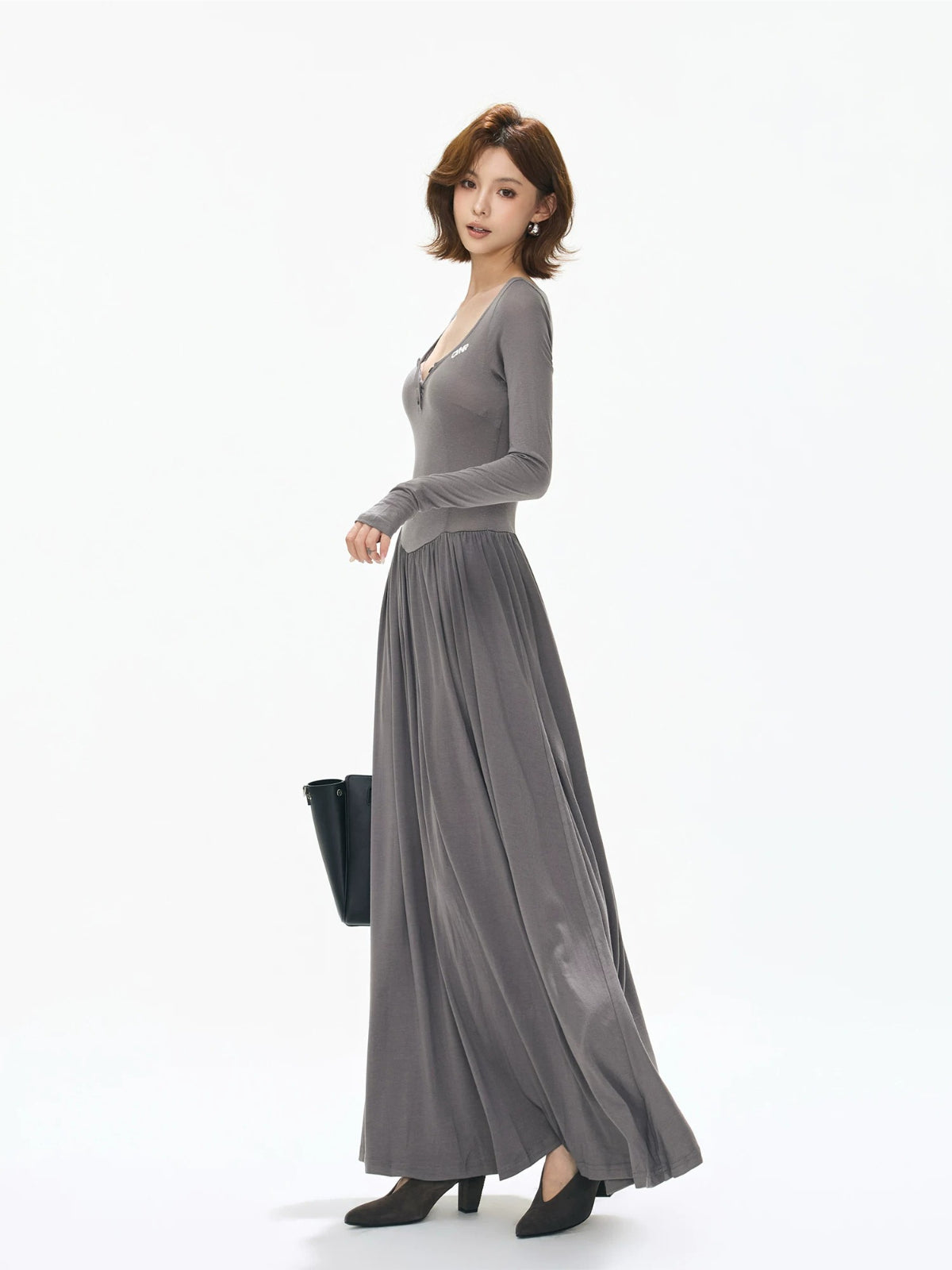 Square Neck Slim Maxi Dress