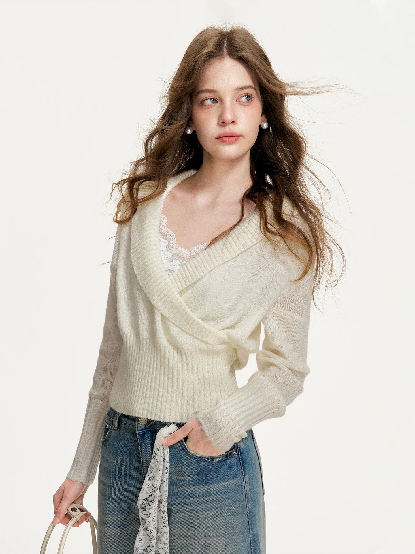 Cross V-Neck Sweater
