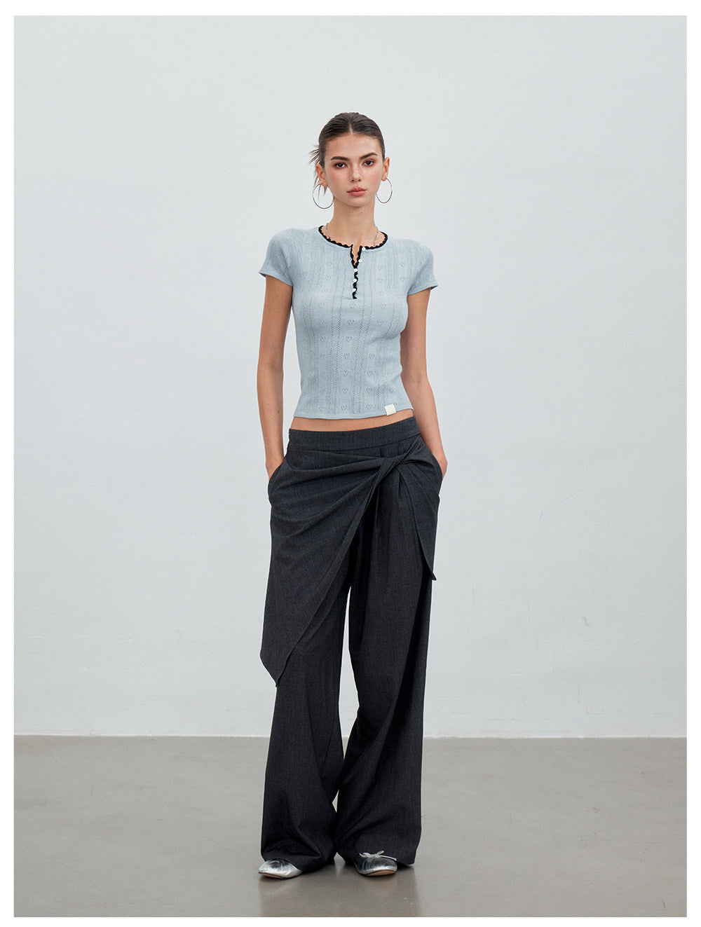 Twisted Wide Leg Trousers