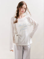 Sheer Letter Printed Cover T-shirt