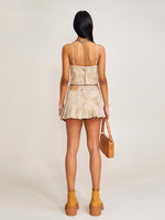 Rage Wild Denim Pleated Skirt Wild Brown