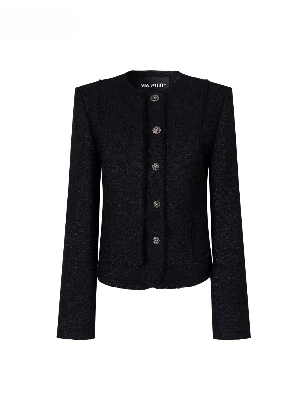 Black Wool Short Blazer Jacket