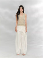 Lace Patchwork Tailored Trousers