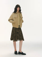 Pleated Collar Cropped Jacket