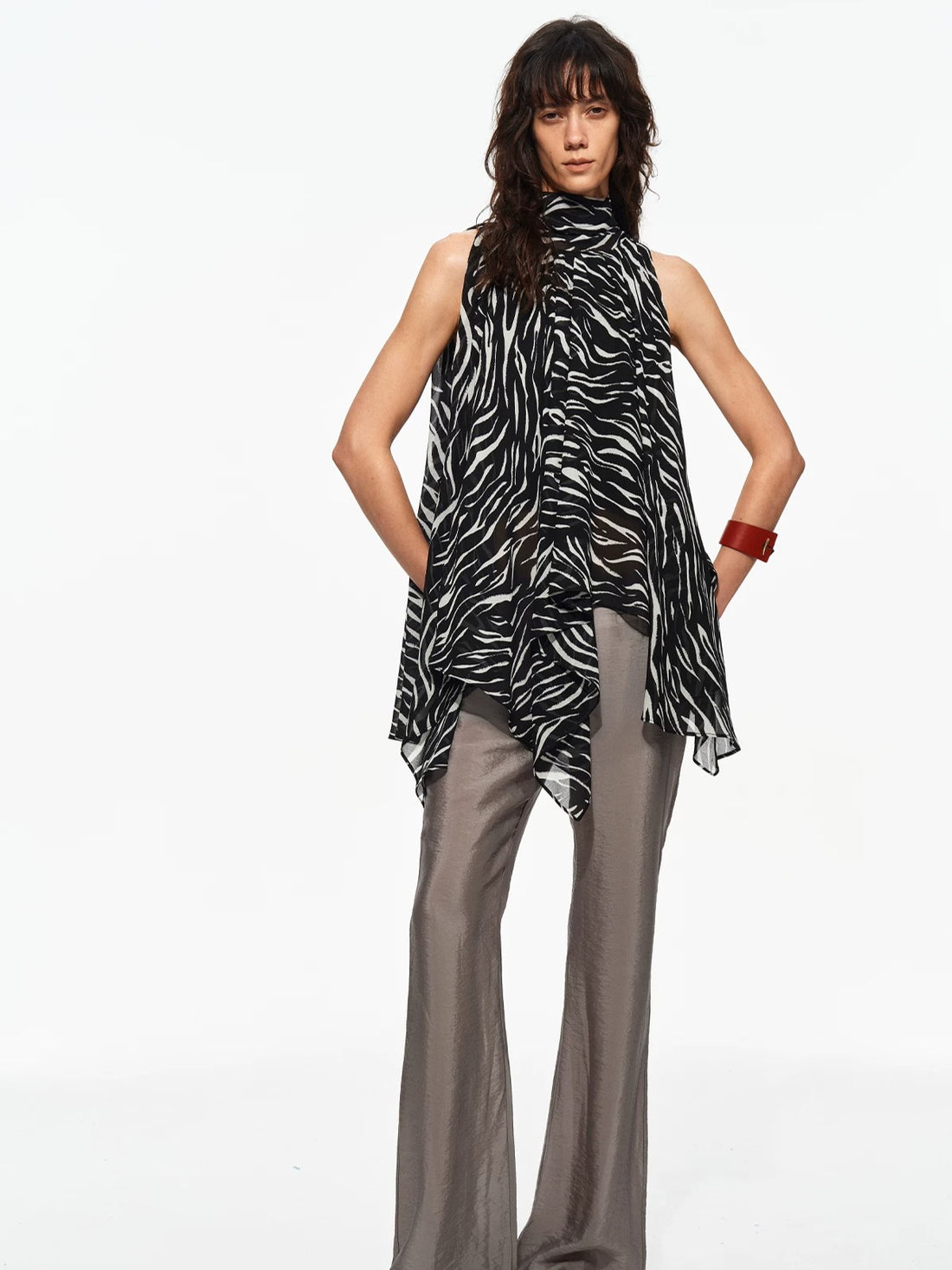 Zebra Halter Layer Top