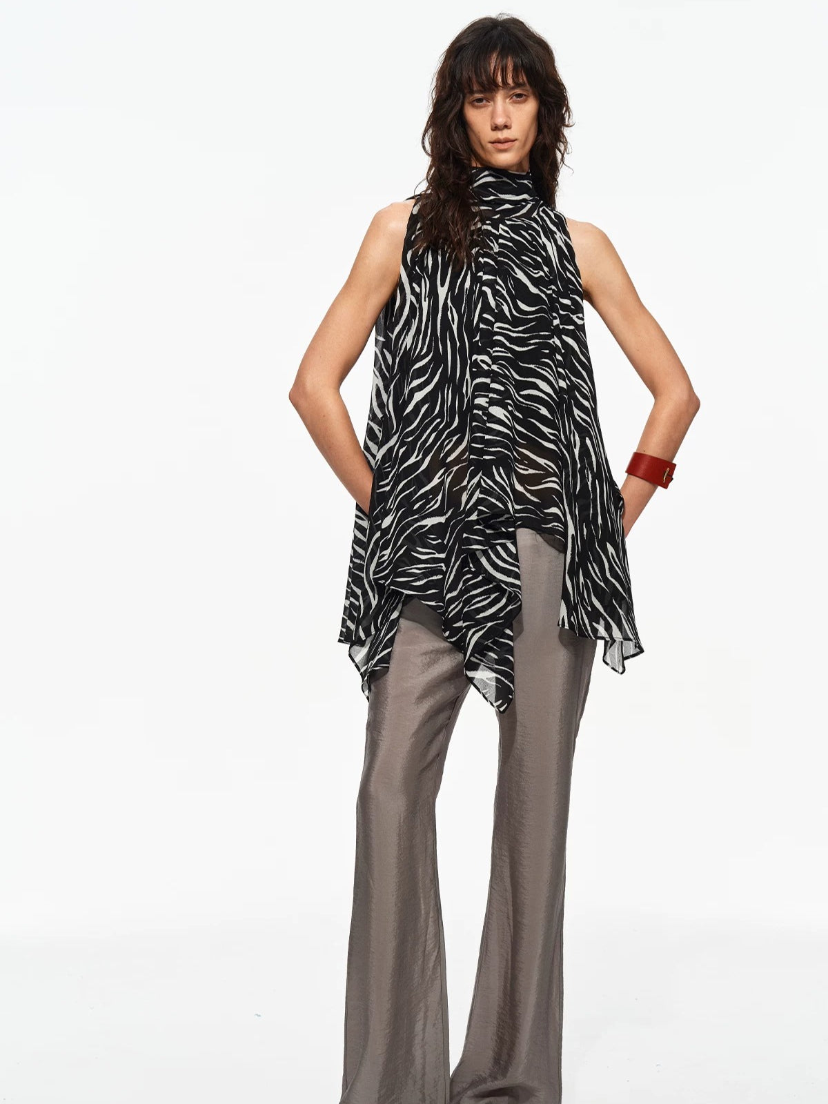 Zebra Halter Layer Top