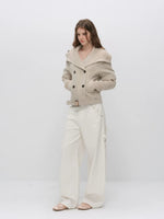 Faux-layered Cape Knit Jacket