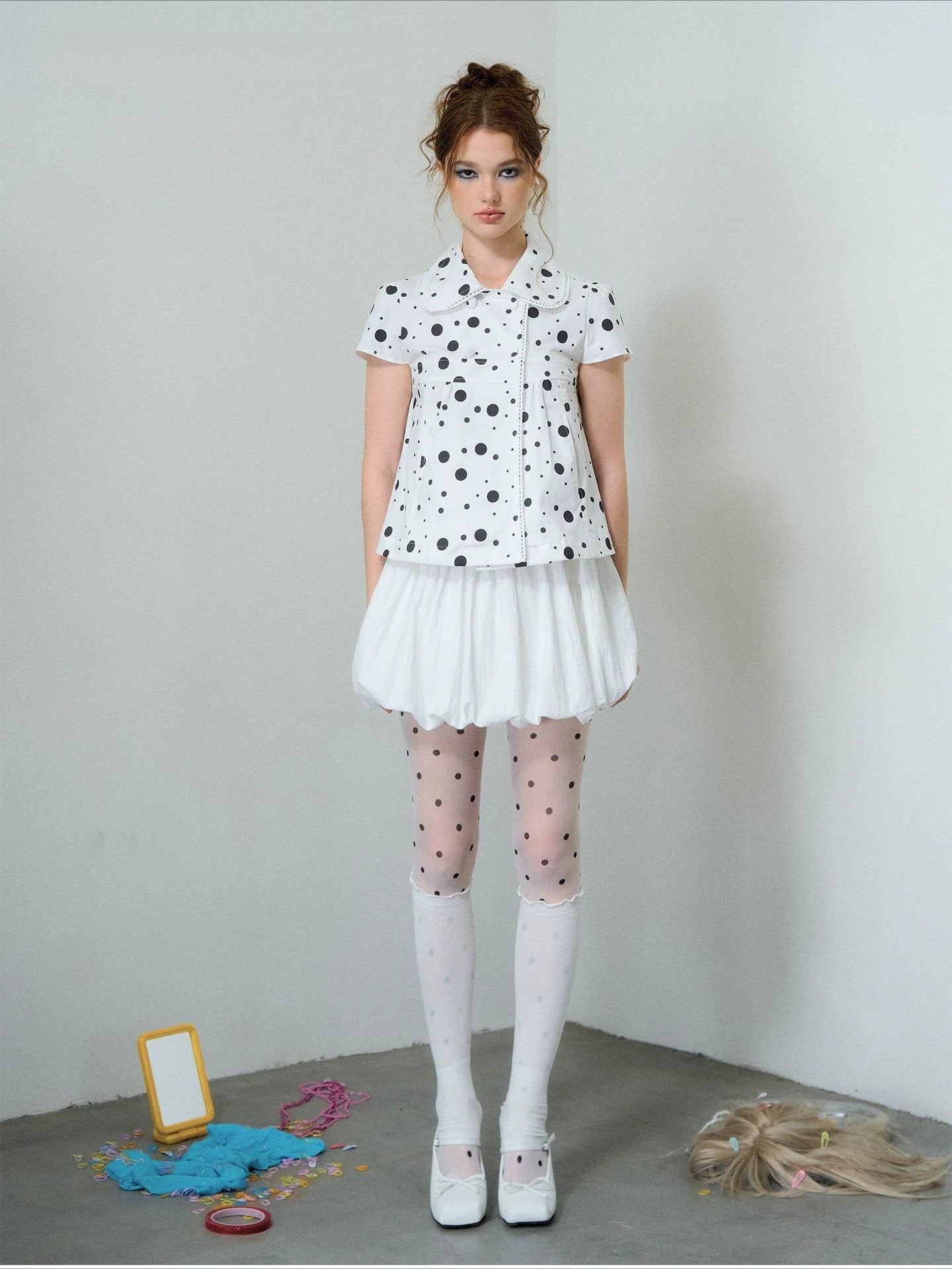 White Bubble Skort