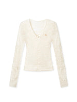 Florence 100% Wool Semi-Sheer Fitted V-Neck