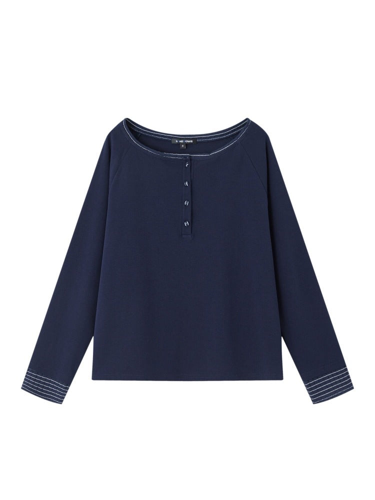 Stripe Henley Layered Set