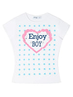Flocked Star Print T-Shirt