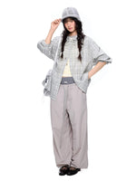Vintage Plaid Hooded Oversized Shirt