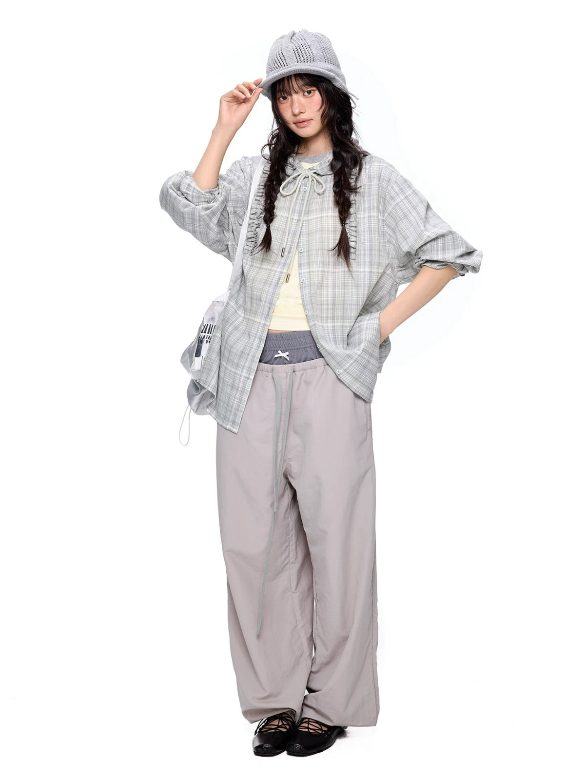 Vintage Plaid Hooded Oversized Shirt