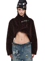 Leopard Faux Fur Crop Coat