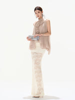 Ruffle Chiffon Cape Blouse