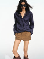 Pleated Low Rise Shorts