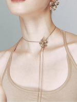 Metal Floral Snake Chain Necklace