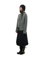 Vintage Stand Collar Knit Cardigan