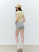 Letter Print Fitted T-shirt