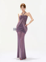 Rhinestone Halter Mermaid Dress