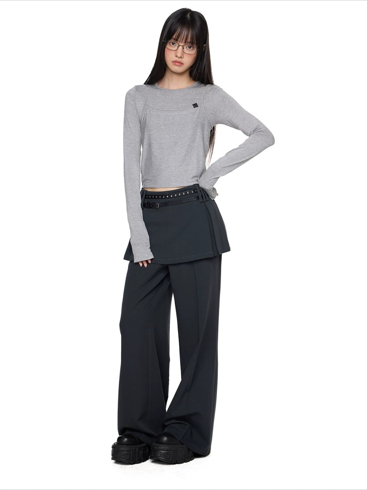 Layered Straight Pants