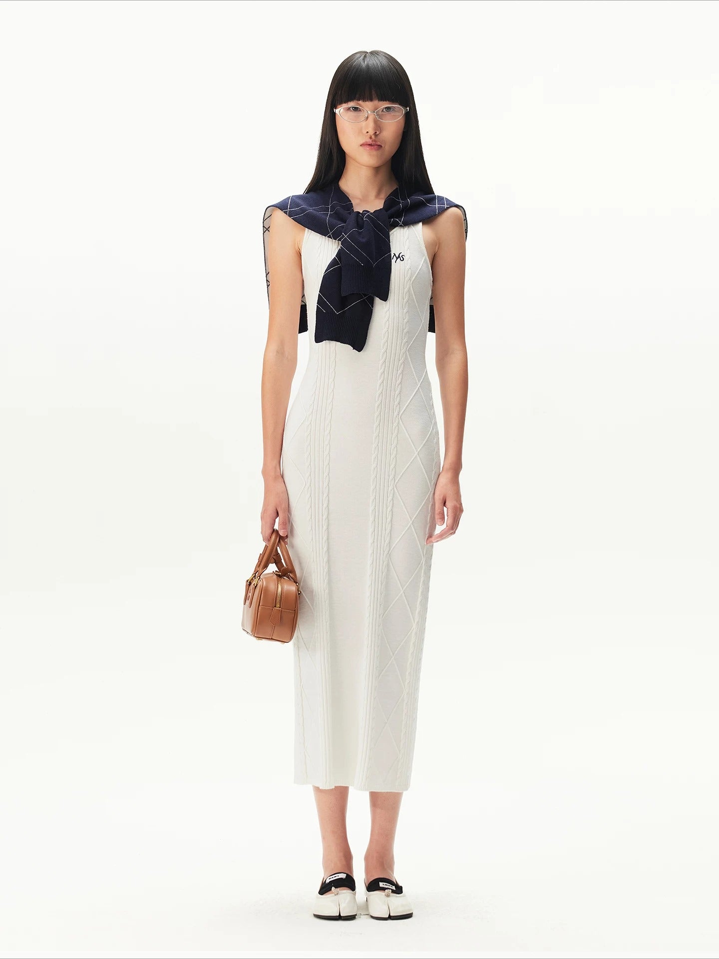 Duro Cable-Knit Argyle Dress