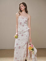 Cosagach Pearl Satin Embroidered Camisole & Skirt Set