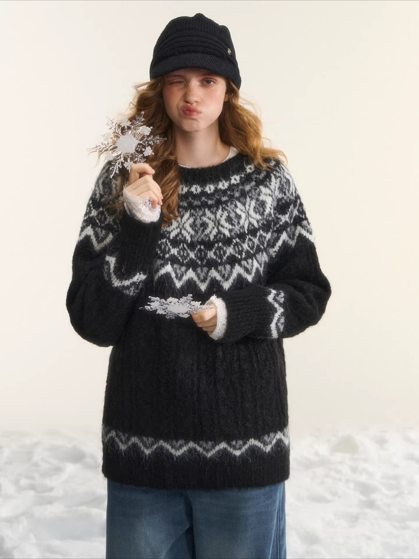 Fair Isle Cable Knit Sweater