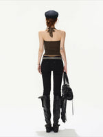 Leopard Cowl Halter Top