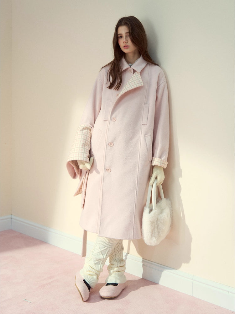 Pink &amp; Brown "Berlin Avenue" Plaid Coat