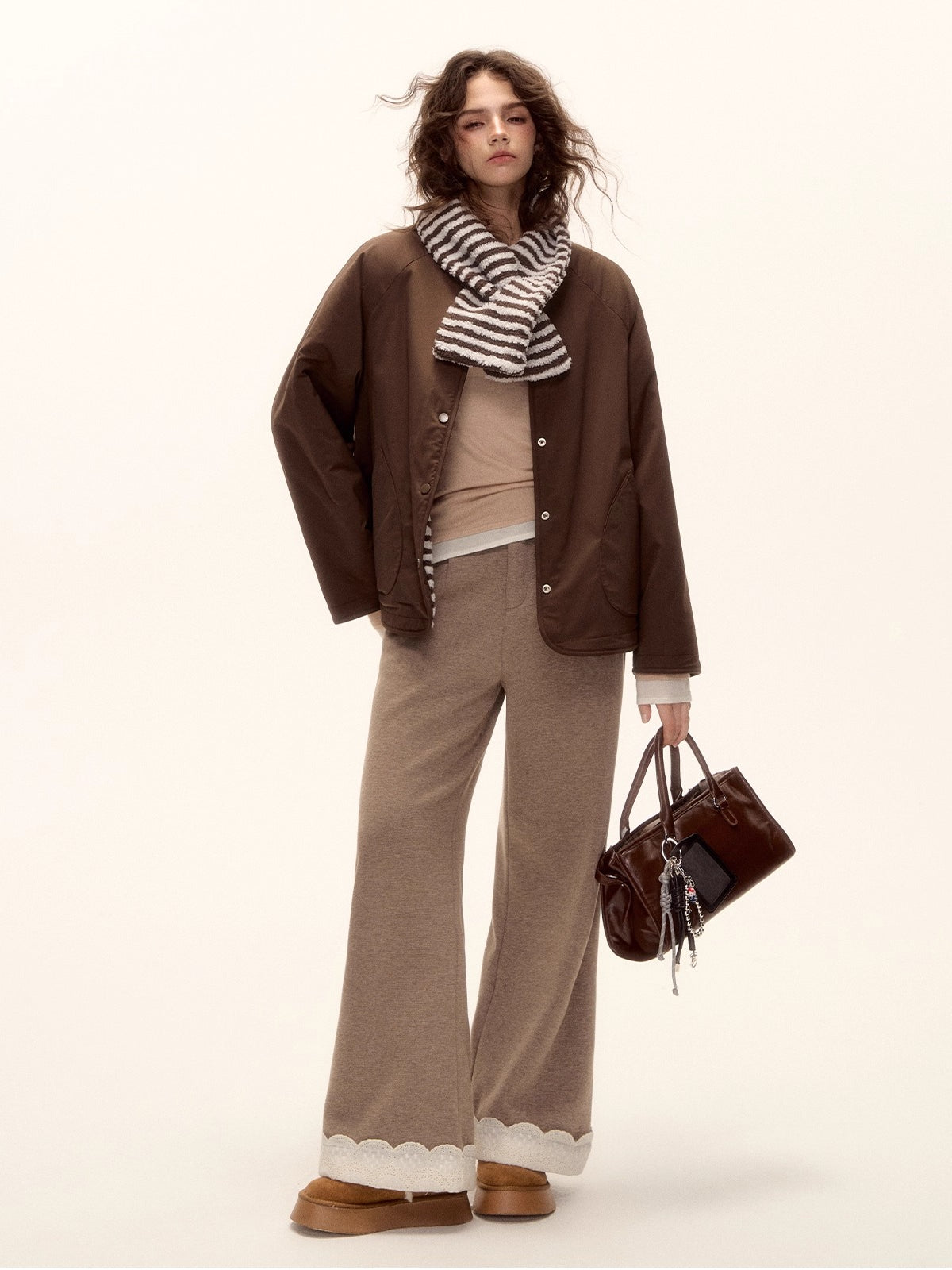 Reversible Striped Sherpa Jacket