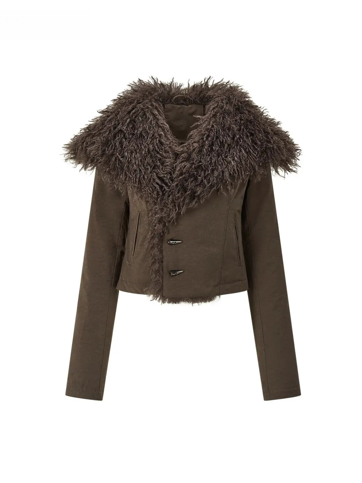 Faux Fur Collar Cropped Down Jacket
