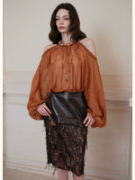 Puff Sleeve Chiffon Blouse
