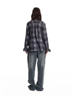 Brushed Plaid Ruffle Pocket Shirt